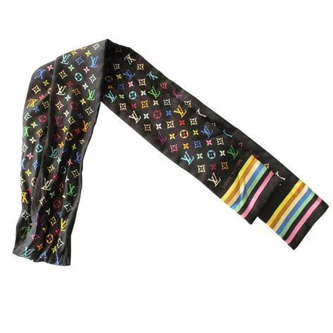 louis vuitton multicolor silk scarf